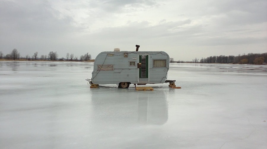 ice camper on ice