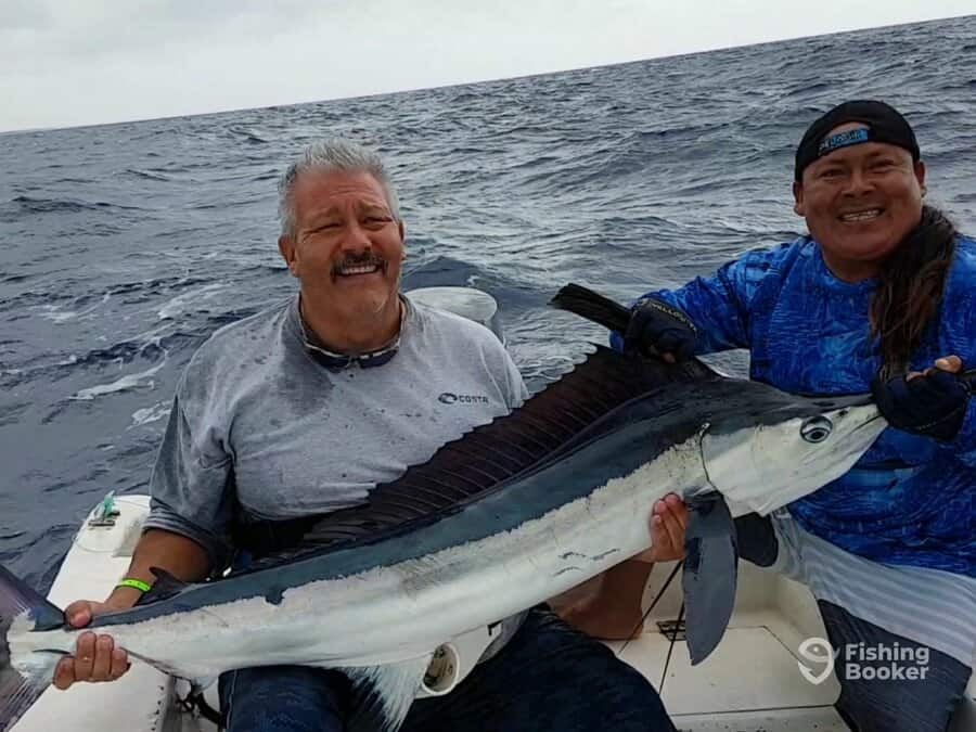 white marlin caught by two anglers